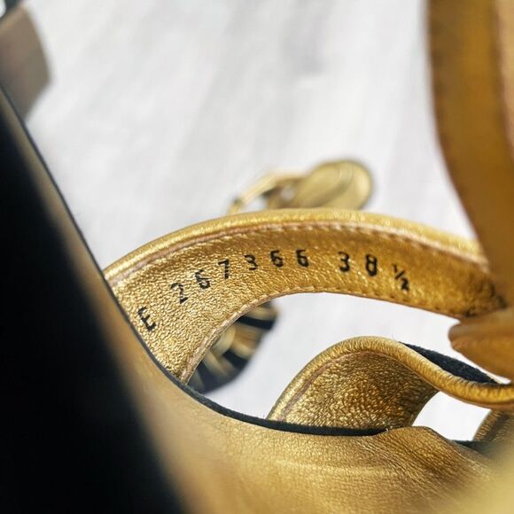 Yves Saint Laurent Tribute Black Suede Sandals - Picture 9 of 11